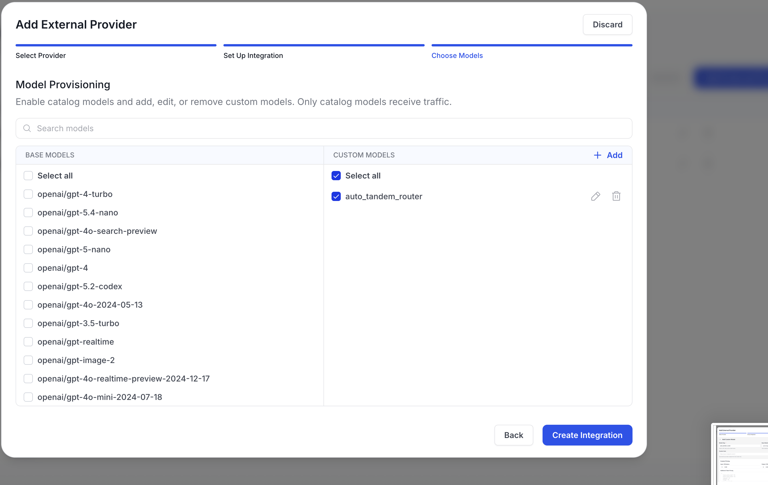 model provisioning