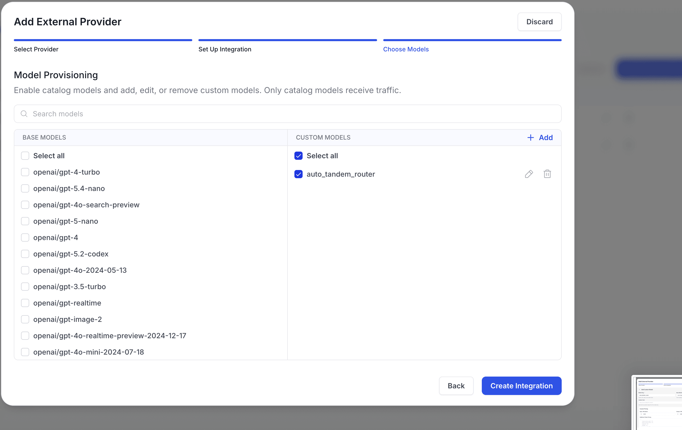 model provisioning